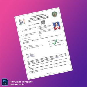 Blank India Government of Andhra Pradesh Registration Certificate Template (Word/PDF) Document Preview - BlankDocs