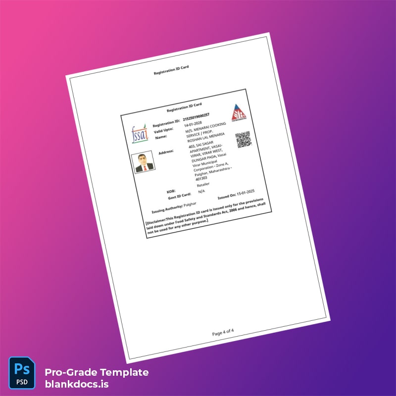 Blank India Government of Maharashtra Registration Certificate Template in Word and PDF formats page 4 Document Preview - BlankDocs