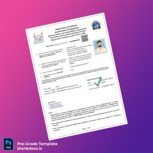 Blank India Government of Rajasthan Registration Certificate Template (Word/PDF) Document Preview - BlankDocs