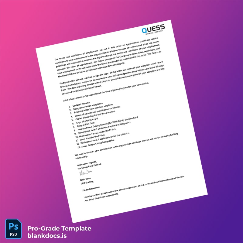 Blank India Harsh Jaiswal Salary Certificate Template in Word and PDF formats page 5 Document Preview - BlankDocs