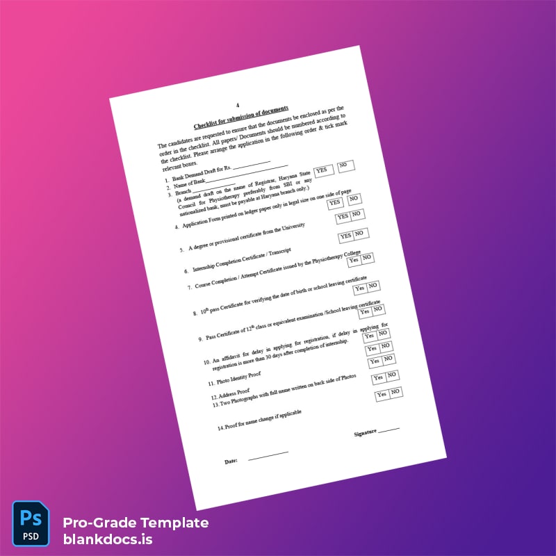 Blank India Haryana State Council Registration Certificate Template in Word and PDF formats page 4 Document Preview - BlankDocs