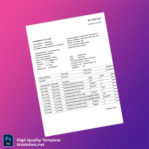 India IDFC FIRST Bank Statement Template in Word and PDF formats