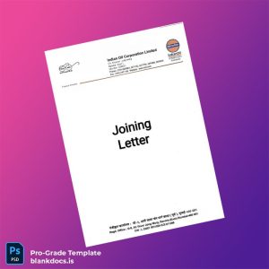 Blank India Indian Oil Corporation LTD Joining Letter Template (Word/PDF) Document Preview - BlankDocs