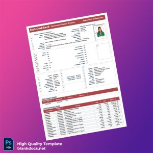 India IndusInd Bank Loan Statement Template in Word and PDF formats