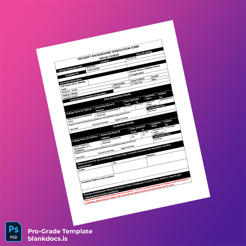 Blank India Infosys Limited Employment Verification Letter Template in Word and PDF formats page 2 Document Preview - BlankDocs