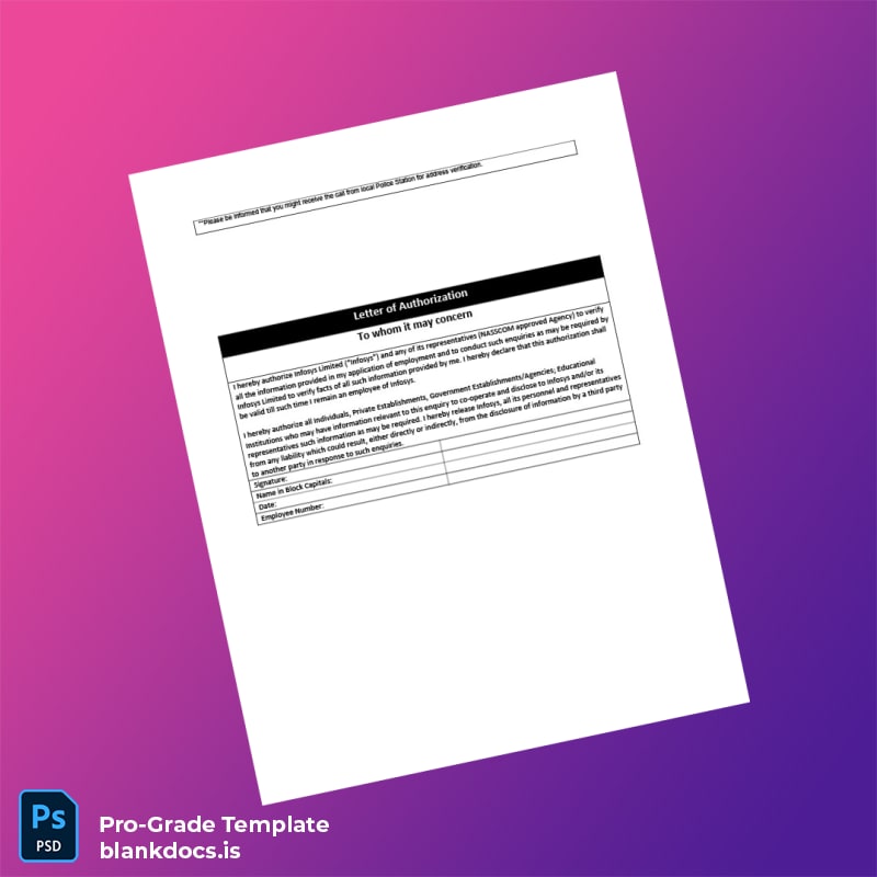 Blank India Infosys Limited Employment Verification Letter Template in Word and PDF formats page 6 Document Preview - BlankDocs