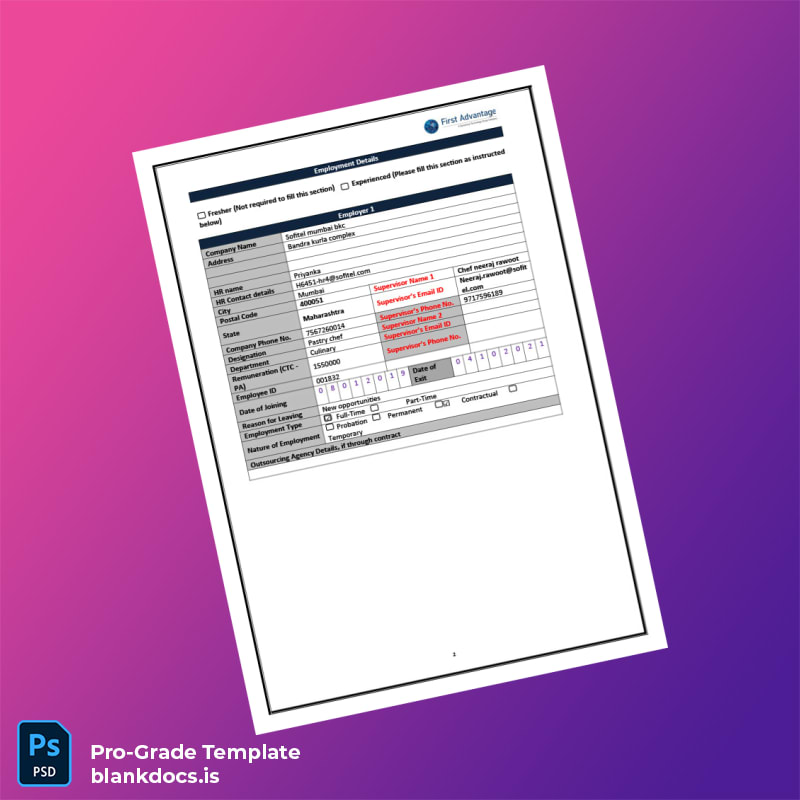 Blank India JW Marriott New Delhi Aerocity Employment Verification Letter Template in Word and PDF formats page 2 Document Preview - BlankDocs
