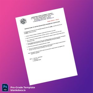 Blank India Karnataka Pharmacy Registration Certificate Template (Word/PDF) Document Preview - BlankDocs