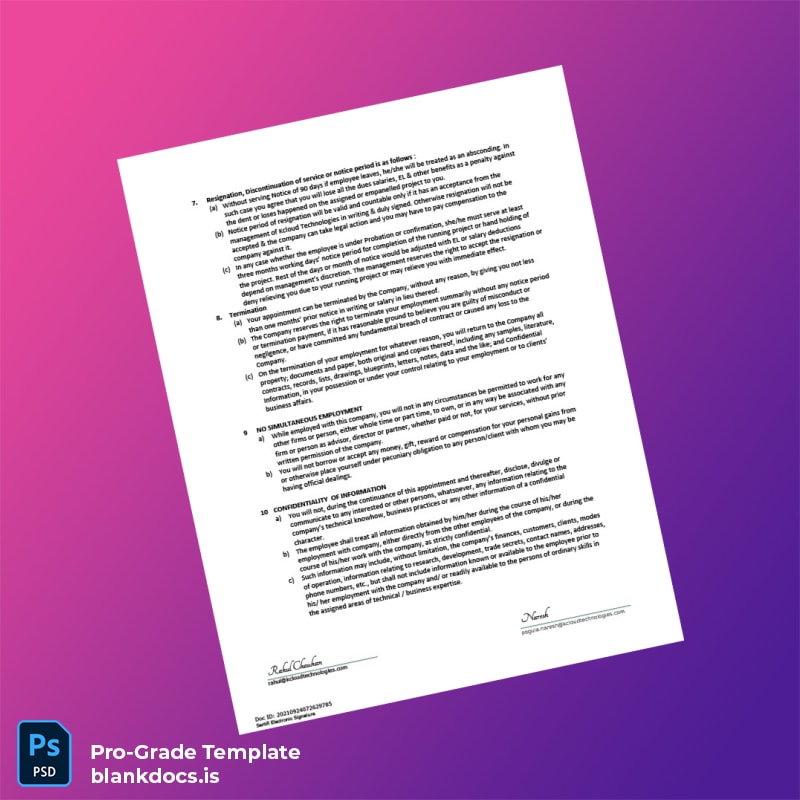 Blank India Kcloud Technologies Employment Verification Letter Template in Word and PDF formats page 2 Document Preview - BlankDocs