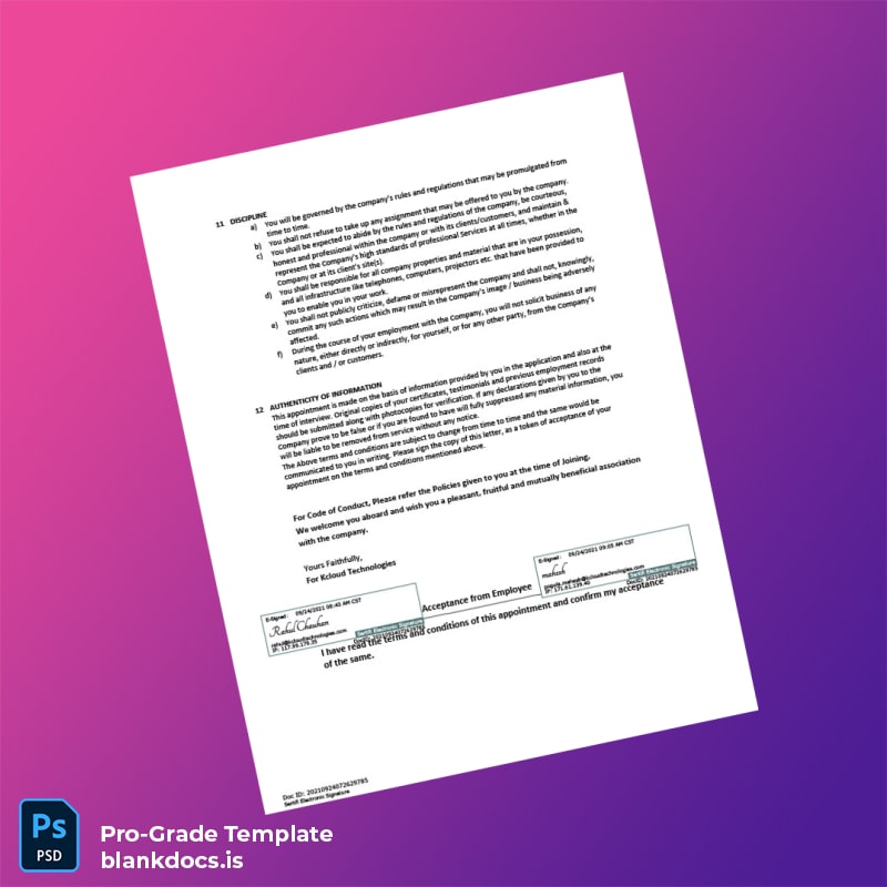 Blank India Kcloud Technologies Employment Verification Letter Template in Word and PDF formats page 3 Document Preview - BlankDocs