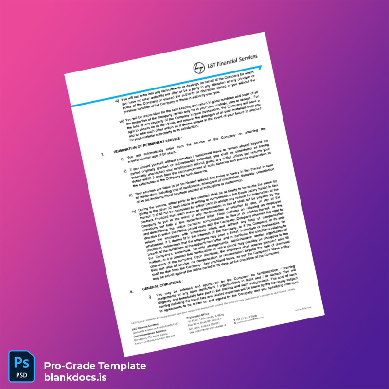 Blank India L T Employment Verification Letter Template in Word and PDF formats page 3 Document Preview - BlankDocs