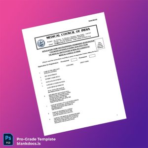 Blank India Medical Council Provisional Permanent Registration Form Template (Word/PDF) Document Preview - BlankDocs