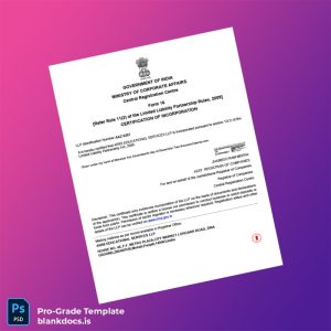 Blank India Ministry of Corporate Affairs Registration Certificate Template (Word/PDF) Document Preview - BlankDocs