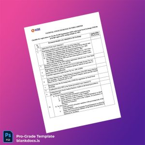 Blank India NSE Checklist for Registration of Not-for-Profit Organization Template (Word/PDF) Document Preview - BlankDocs