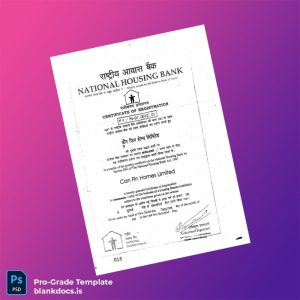 Blank India National Housing Bank Certificate of Registration Template (Word/PDF) Document Preview - BlankDocs