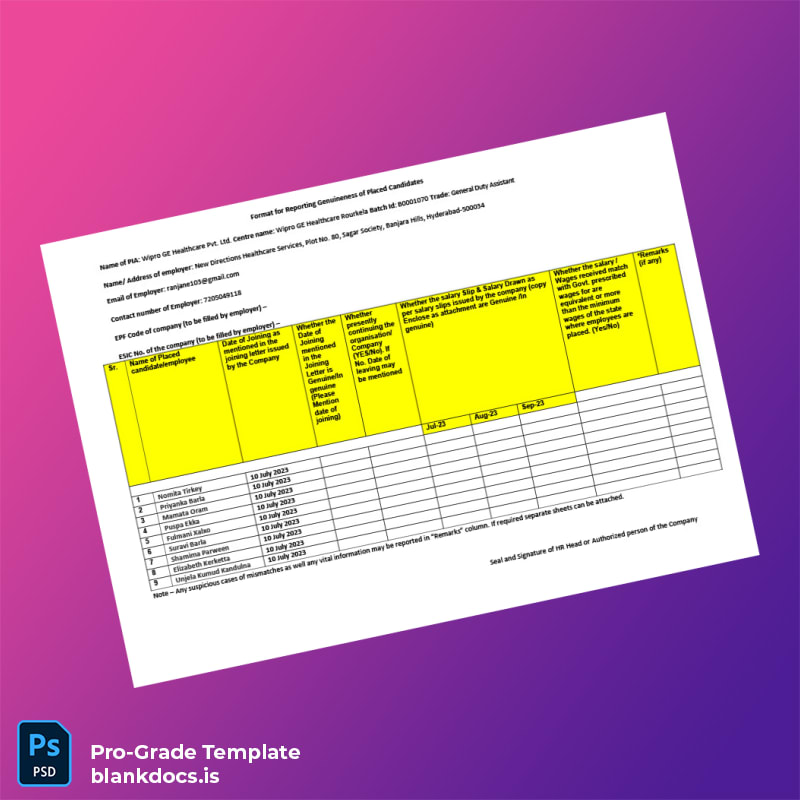 Blank India New Directions Healthcare Services Employment Verification Letter Template in Word and PDF formats page 2 Document Preview - BlankDocs