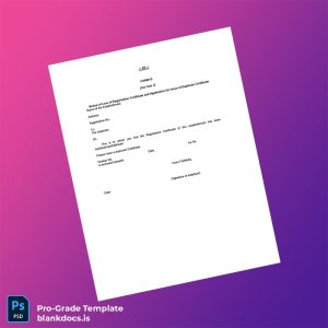 Blank India Notice of Loss of Registration Certificate Application for Duplicate Template (Word/PDF) Document Preview - BlankDocs