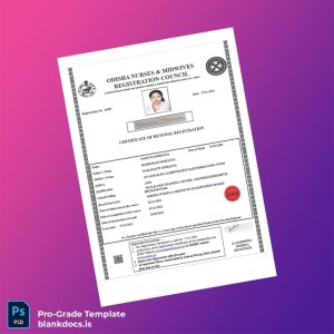 Blank India Odisha Nurses Midwives Registration Council Registration Certificate Template (Word/PDF) Document Preview