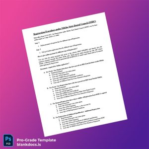 Blank India Odisha State Dental Council Registration Certificate Template (Word/PDF) Document Preview - BlankDocs