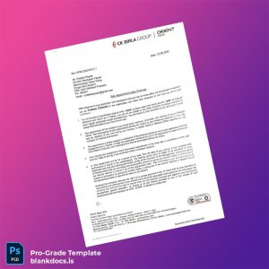 Blank India Orient Paper Mills Appointment Letter Template (Word/PDF) Document Preview - BlankDocs