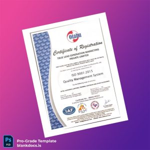 Blank India Otabu Certification Pvt Ltd Registration Certificate Template (Word/PDF) Document Preview - BlankDocs