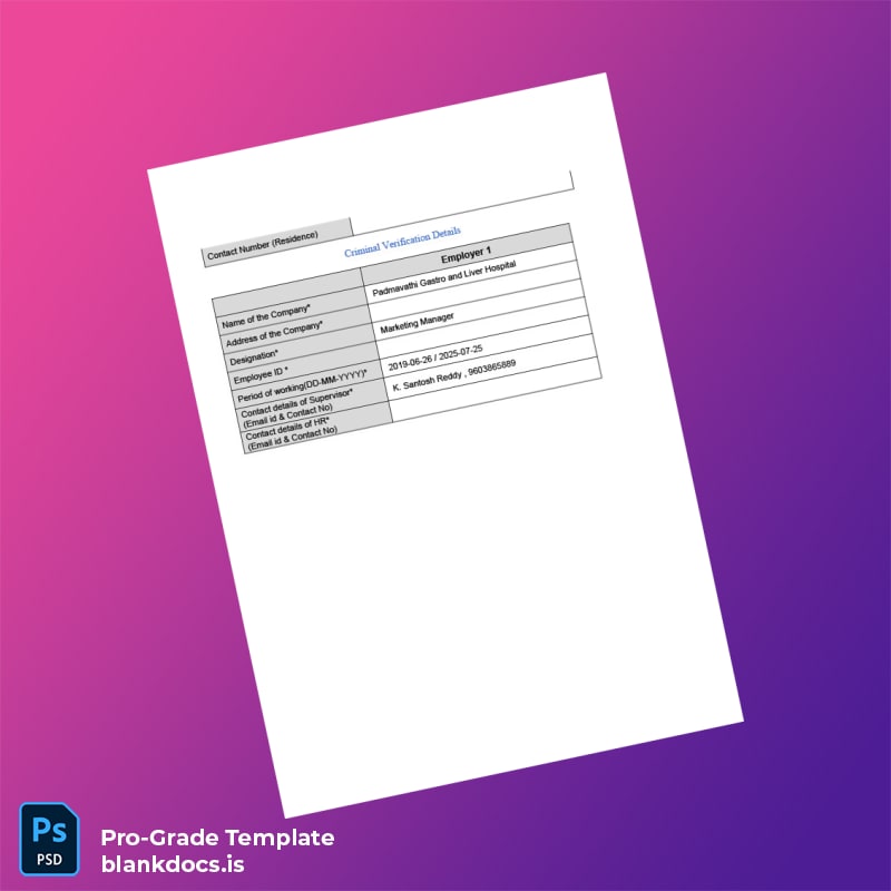 Blank India Padmavathi Gastro and Liver Hospital Employment Verification Letter Template in Word and PDF formats page 2 Document Preview - BlankDocs
