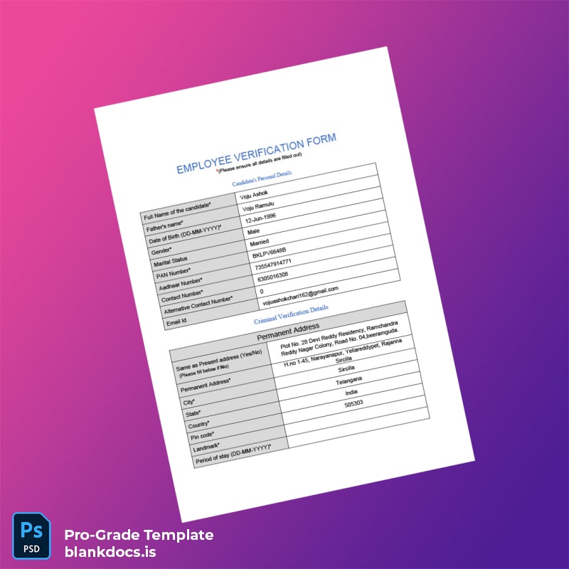 Blank India Padmavathi Gastro and Liver Hospital Employment Verification Letter Template (Word/PDF) Document Preview - BlankDocs