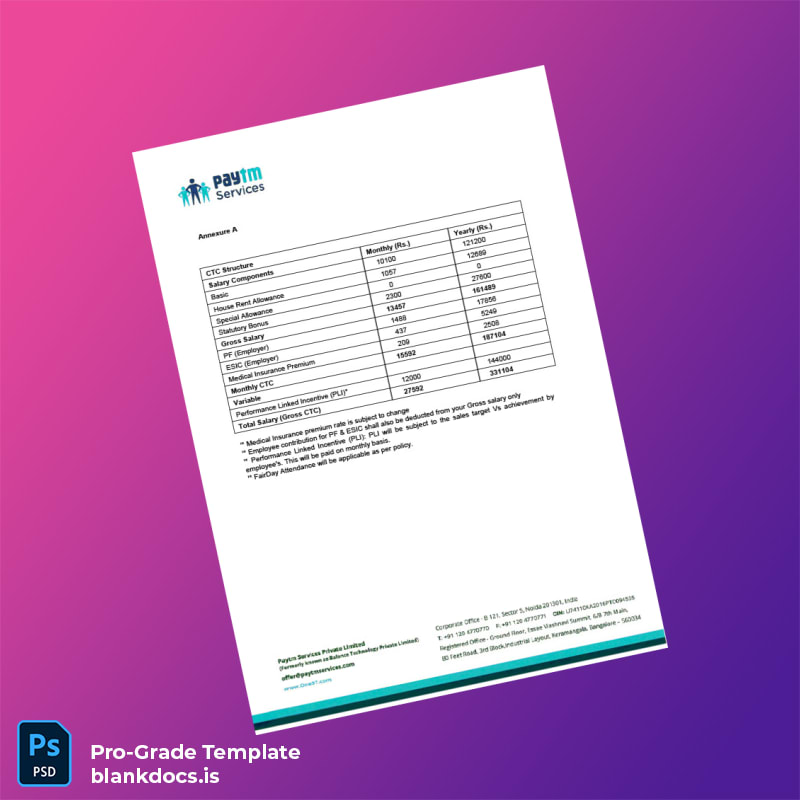 Blank India Paytm Services Employment Verification Letter Template in Word and PDF formats page 4 Document Preview - BlankDocs