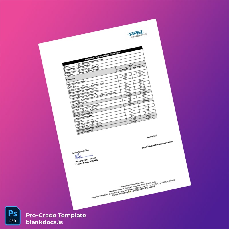 Blank India Power Plant Engineers Limited Employment Verification Letter Template in Word and PDF formats page 2 Document Preview - BlankDocs