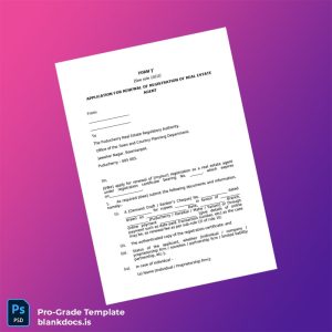 Blank India Puducherry Real Estate Regulatory Authority Agent Registration Renewal Form Template (Word/PDF) Document Preview - BlankDocs