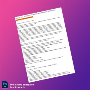 Blank India RTO Vehicle Registration Information Document in Word and PDF formats Document Preview - BlankDocs