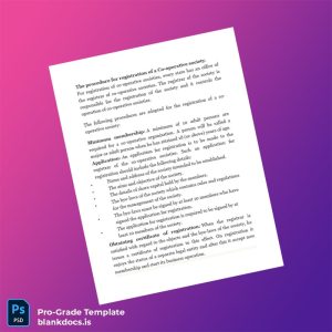 Blank India Registrar of Cooperative Societies Registration Certificate Template (Word/PDF) Document Preview - BlankDocs