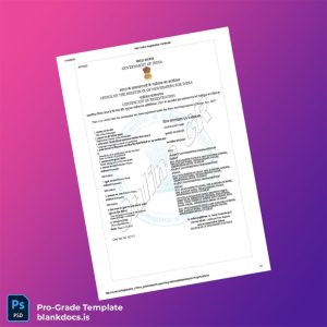 Blank India Registrar of Newspapers for India Registration Certificate Template (Word/PDF) Document Preview