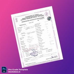 Blank India Registration Authority Registration Certificate Template (Word/PDF) Document Preview - BlankDocs
