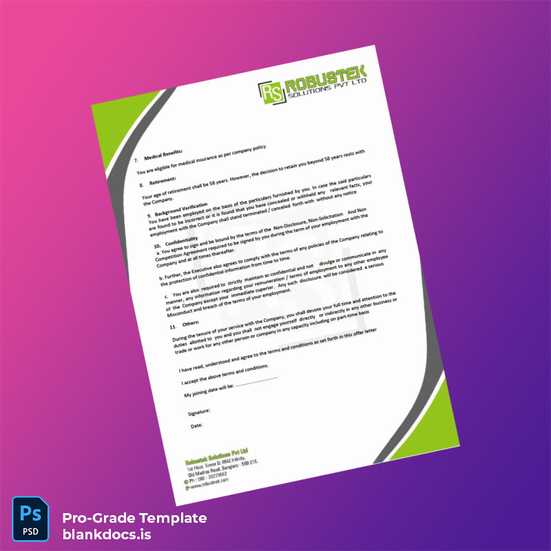 Blank India RobusTEK Solutions Employment Verification Letter Template in Word and PDF formats page 3 Document Preview - BlankDocs