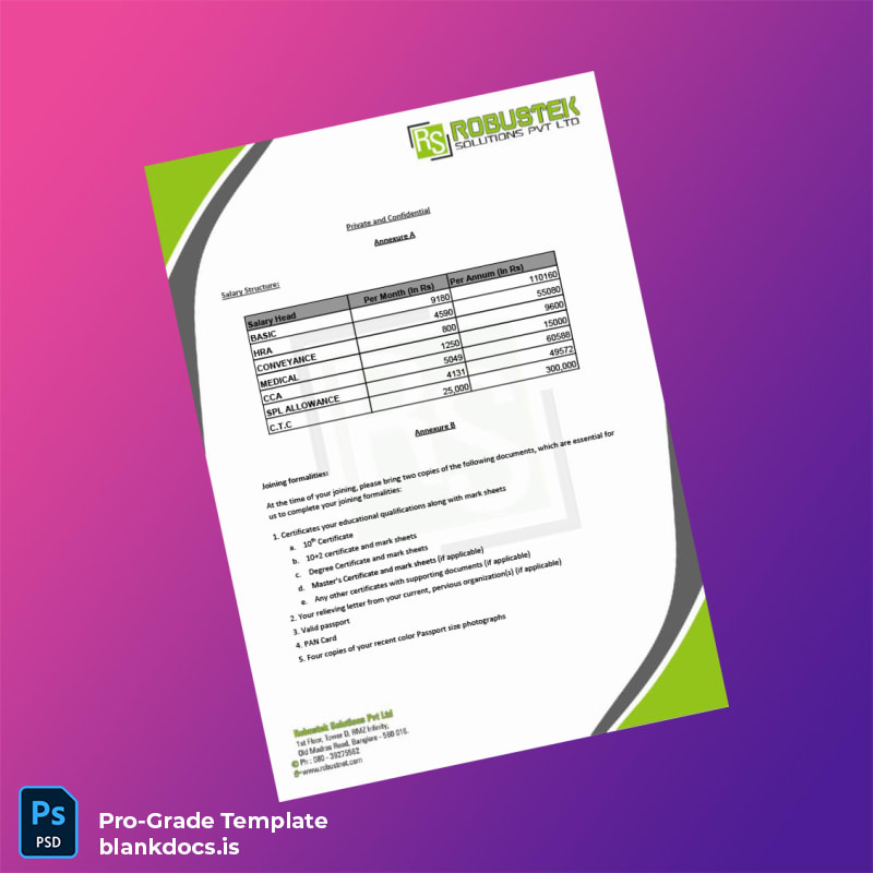 Blank India RobusTEK Solutions Employment Verification Letter Template in Word and PDF formats page 4 Document Preview - BlankDocs