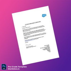Blank India Salesforce Employment Verification Letter Template (Word/PDF) Document Preview - BlankDocs