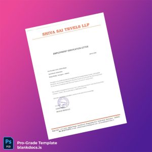 Blank India Shiva Sai Travels LLP Employment Verification Letter Template (Word/PDF) Document Preview - BlankDocs