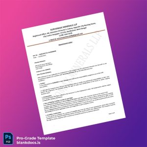 Blank India Survomax Minerals LLP Employment Verification Letter Template (Word/PDF) Document Preview - BlankDocs