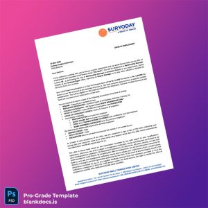 Blank India Suryoday Small Finance Bank Employment Verification Letter Template (Word/PDF) Document Preview - BlankDocs