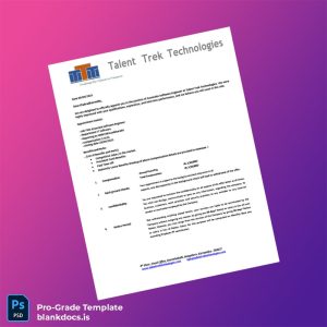 Blank India Talent Trek Technologies Employment Verification Letter Template (Word/PDF) Document Preview - BlankDocs