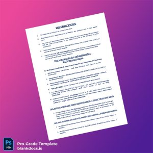 Blank India Tamil Nadu Dental Council BDS Registration Certificate Template (Word/PDF) Document Preview - BlankDocs