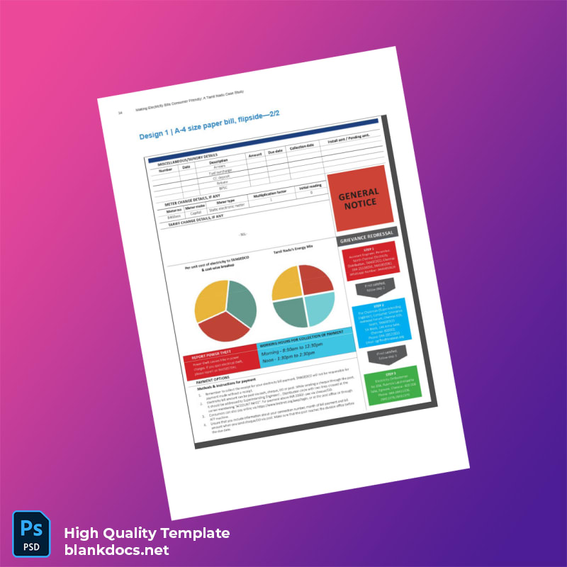 India Tamil Nadu Electricity Board Editable Electricity Bill Template in Word and PDF formats page 2