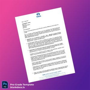 Blank India Tata Capital Limited Employment Verification Letter Template (Word/PDF) Document Preview - BlankDocs