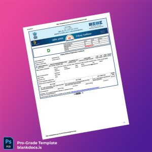 Blank India Udyog Aadhaar Registration Certificate Template (Word/PDF) Document Preview