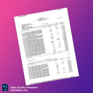 India Union Bank of India Bank Statement Template in Word and PDF formats