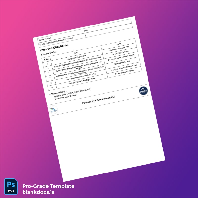Blank India Uttarakhand Tourism Development Board Yatra Registration Letter Template in Word and PDF formats page 2 Document Preview - BlankDocs