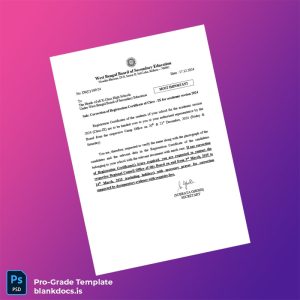 Blank India West Bengal Board of Secondary Education Correction of Registration Certificate Template (Word/PDF) Document Preview - BlankDocs