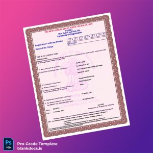Blank India West Bengal Commercial Taxes Department VAT Registration Certificate Template (Word/PDF) Document Preview