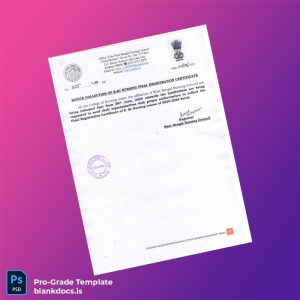 Blank India West Bengal Nursing Council Registration Certificate Template (Word/PDF) Document Preview - BlankDocs